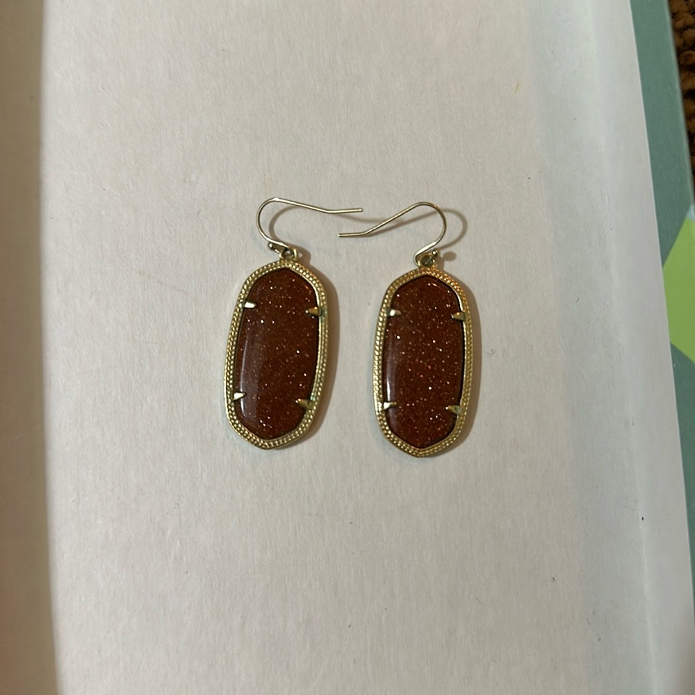 Kendra Scott earrings - Burnt orange sparkles